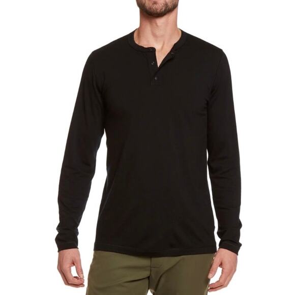 Proof by Huckberry Mens Sz XL 72 Hour Merino Wool Henley Black Base Layer Shirt - Picture 2 of 16
